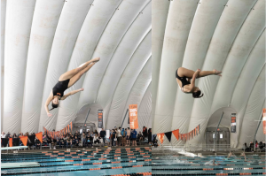Two records, one athlete: Freshman Izzy Irwin makes waves breaking dive records